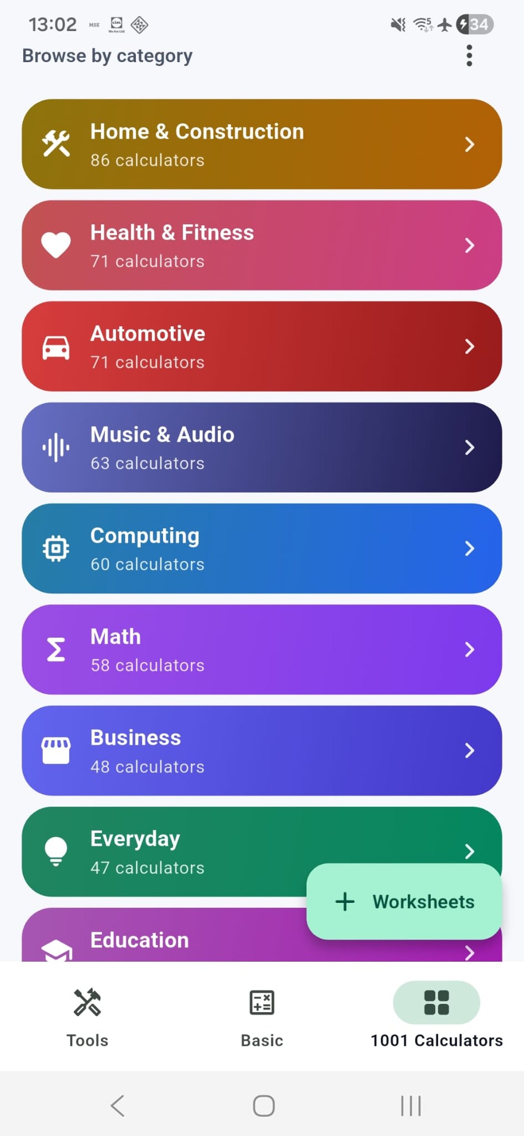 1,001 calculators in 28 categories