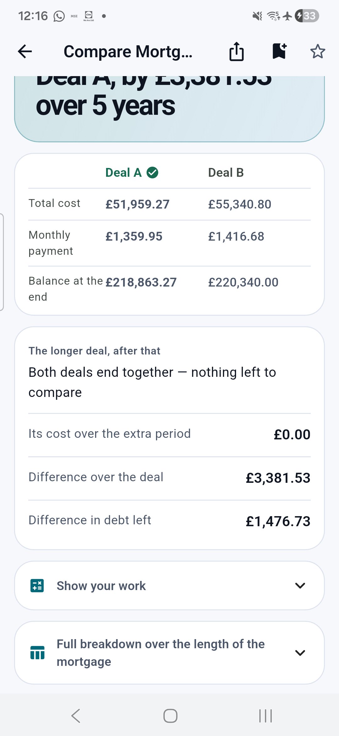 Two mortgages, side by side
